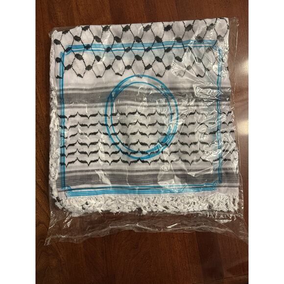 NEW Open Bag Black Palestine Shemagh Tassels Head Scarf Authentic Middle Eastern - Picture 2 of 6